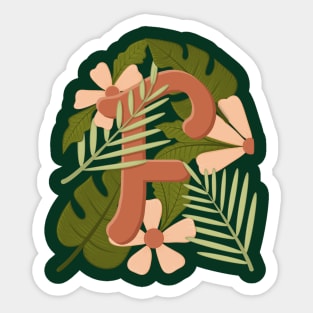 letter f for floral ^^' Sticker